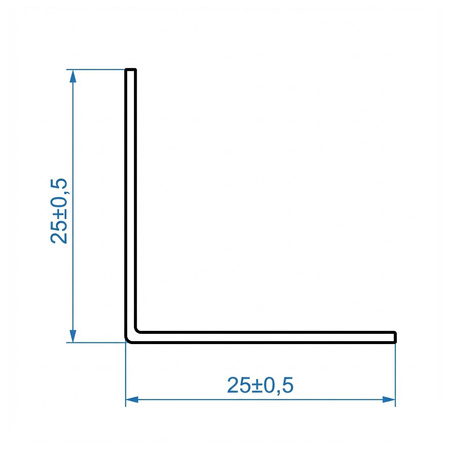 Kątownik PCV Samoprzylepny Zewnętrzny Narożnik 25x25mm CZARNY 2m