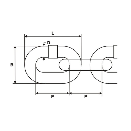 Łańcuch TECHNICZNY DIN 5685 Ocynk OCYNKOWANY 10mm