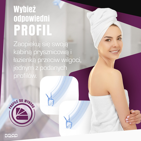 Uszczelka Kabiny Prysznicowej GIĘTA do Kabin Prysznicowych do Szyb 3,5mm-5mm UKG13 0,1m - 1,0m
