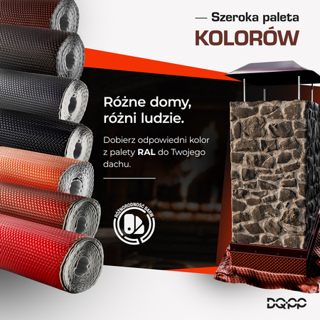 Taśma KOMINOWA 3D Opierzeniowa Aluminiowa Ryflowana BRĄZOWA