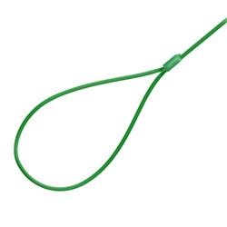 Linka Stalowa w PCV ZIELONA z Pętlami Pętelkami Lina z Okiem Oczkami Pętlica 2,5/5mm 1x19