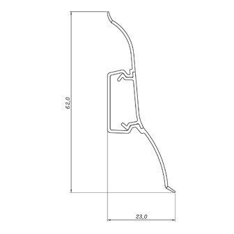 Listwa Przypodłogowa Podłogowa 62mm PCV 2,5m DĄB DORIAN + 5 wkrętów GRATIS!