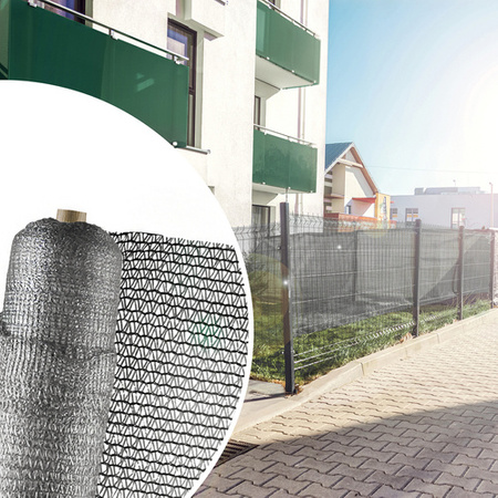 Siatka Osłona CIENIUJĄCA Maskująca 55% Szara NA PŁOT 150cm + Czarne Opaski Zaciskowe GRATIS