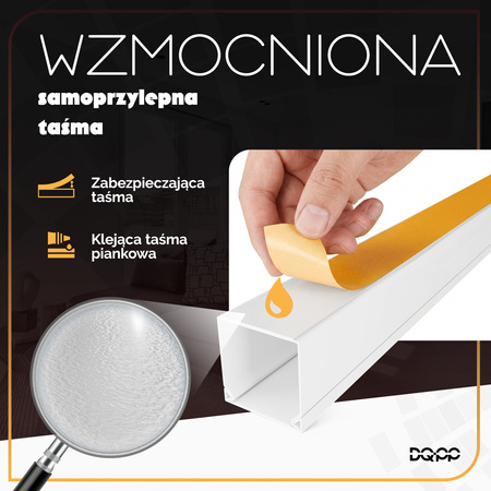 Kanał kablowy Listwa PCV 15x10mm korytko kablowe Białe samoprzylepne
