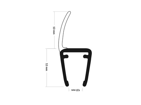 Uszczelka Kabiny Prysznicowej do Kabin Prysznicowych do Szyb 6mm-8mm UK25 0,1m - 2,0m