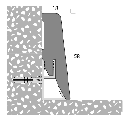 Listwa Przypodłogowa Podłogowa MDF DĄB BIAŁY 58x18mm 2,5mb