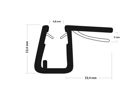 Uszczelka Kabiny Prysznicowej do Kabin Prysznicowych do Szyb 6mm-8mm UK28 0,1m - 2,0m