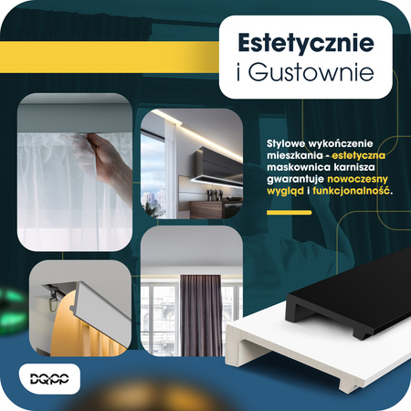 Listwa Karniszowa Maskująca Karnisz 15cm Biała 2m