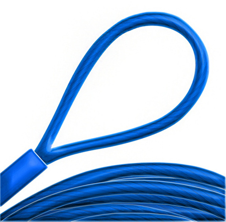 Linka Stalowa w PCV NIEBIESKA z Pętlami Pętelkami Lina z Okiem Oczkami Pętlica 2,5/5mm 1x19