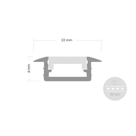 Profil ALU LED MODEL D 2m + Klosz Satyna
