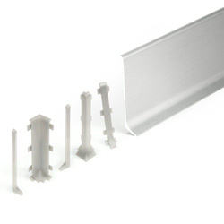 Listwa Przypodłogowa Aluminiowa Cokół Przypodłogowy Aluminiowy 80mm 2m SREBRNY