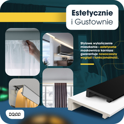 Listwa Karniszowa Maskująca Karnisz 10cm Czarna 2m