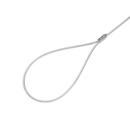 Linka Stalowa w PCV PRZEZROCZYSTA z Pętlami Pętelkami Lina z Okiem Oczkami Pętlica 2/3mm 6x7