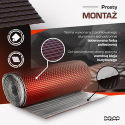 Taśma KOMINOWA 3D Opierzeniowa Aluminiowa Ryflowana BRĄZOWA