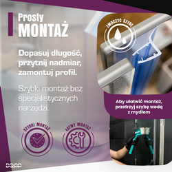 Uszczelka Kabiny Prysznicowej do Kabin Prysznicowych do Szyb 6mm-8mm UK29 0,1m - 2,0m