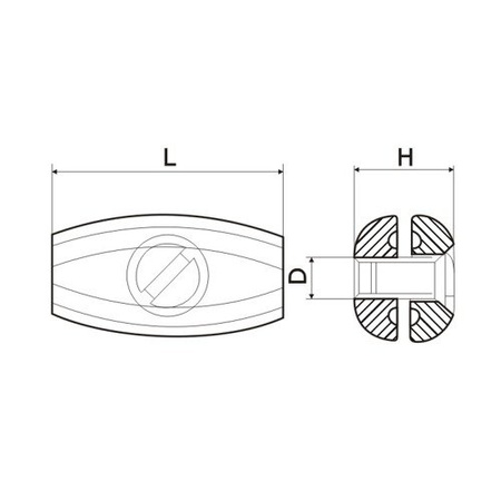 Zacisk do Lin Linowy KUBEŁKOWY Pełny Aluminiowy 4mm