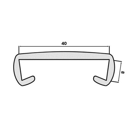 Listwa Poręczowa Poręcz Pochwyt Uchwyt PCV 40x8mm BIAŁA