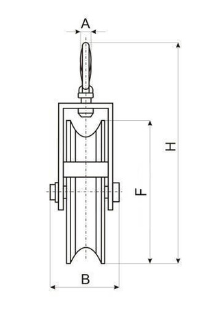 Zblocze Hakowe z Hakiem Bloczek Budowlany do Lin Linowy 125mm