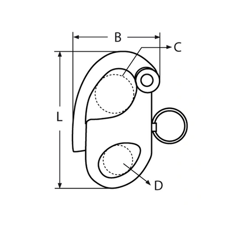 Snapszekla Zatrzaskowa Nierdzewna V4 45mm