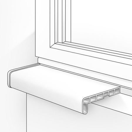 Parapet Wewnętrzny Komorowy PCV CIEMNY DĄB Szerokość 35cm + zaślepki GRATIS