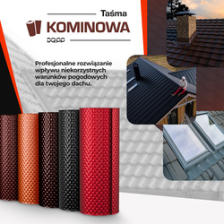 Taśma KOMINOWA 3D Opierzeniowa Aluminiowa Ryflowana BRĄZOWA