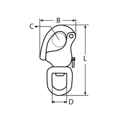 Snapszekla z Krętlikiem Obrotowa V4 128mm