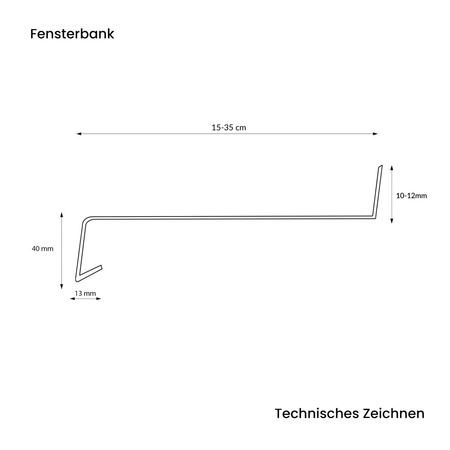 Parapet Zewnętrzny Aluminiowy ALU Brązowy RAL 8019 Szerokość 35cm  z Zaślepkami ALUMINIOWYMI GRATIS