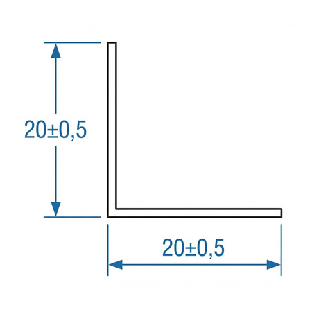 Kątownik PCV Samoprzylepny Wewnętrzny Narożnik 20x20mm CZARNY 2m
