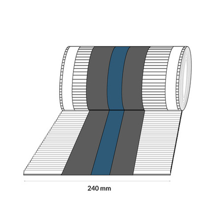 Taśma Aluminiowa KALENICOWA pod Gąsior xRoll 5mb Szerokość 240mm RAL 3011 WIŚNIA