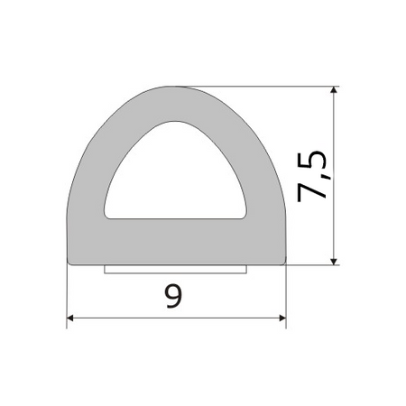 Uszczelka Gumowa Samoprzylepna D SD-1 9x7,5mm BIAŁA