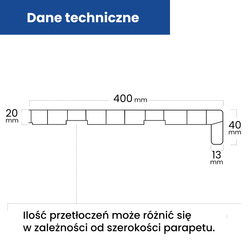 Parapet Wewnętrzny Komorowy PCV ORZECH Szerokość 40cm + zaślepki GRATIS