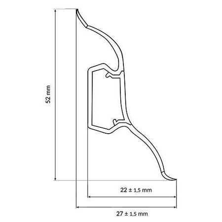 Listwa przypodłogowa podłogowa PCV 52mm PRÓBKA BUK