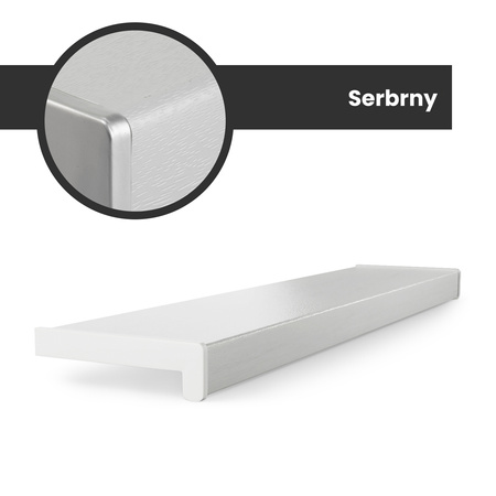 Parapet Wewnętrzny Komorowy PCV SREBRNY Szerokość 25cm + zaślepki GRATIS