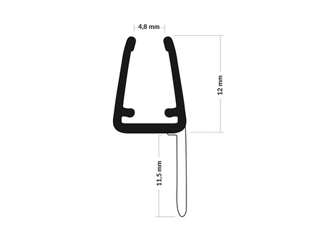 Uszczelka Kabiny Prysznicowej do Kabin Prysznicowych do Szyb 6mm-8mm UK27 0,1m - 2,0m