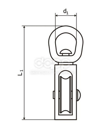 Bloczek do Lin Linowy Niklowany z Krętlikiem POJEDYNCZY 1/2''