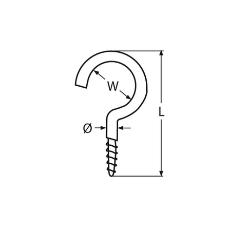 Wkręt do drewna zagięty z hakiem V4 5,2x80mm