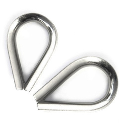 ZESTAW: lina nierdzewna 3mm 7x7 - 10m, zacisk siodełkowy podwójny - 6 szt., kausza - 2 szt.