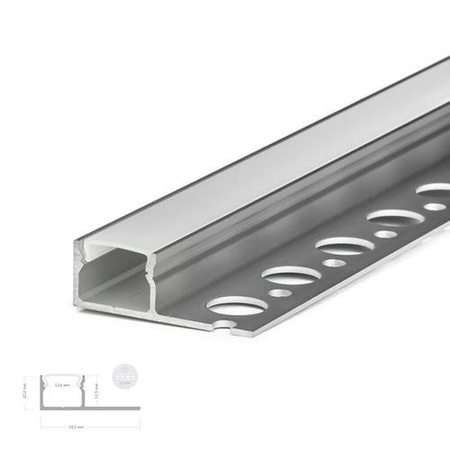 Profil ALU UNI 180 2m + Klosz Mleczny