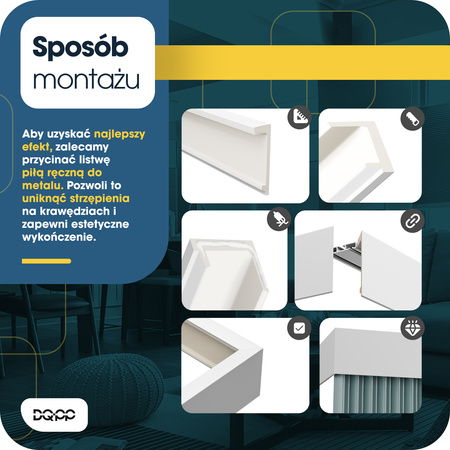 Listwa Karniszowa Maskująca Karnisz 10cm Biała 2m