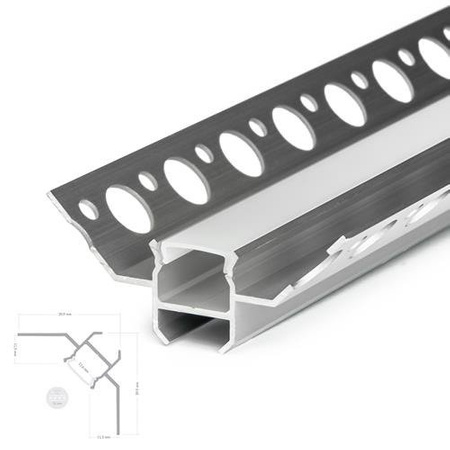 Profil ALU UNI 90 2m + Klosz Mleczny