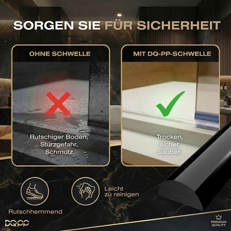 Próg akrylowy samoprzylepny do kabiny prysznicowej 5×10 mm – przezroczysty