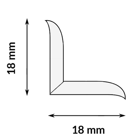 Listwa Gumowa Taśma Przypodłogowa Podłogowa 18x18mm GRAFIT