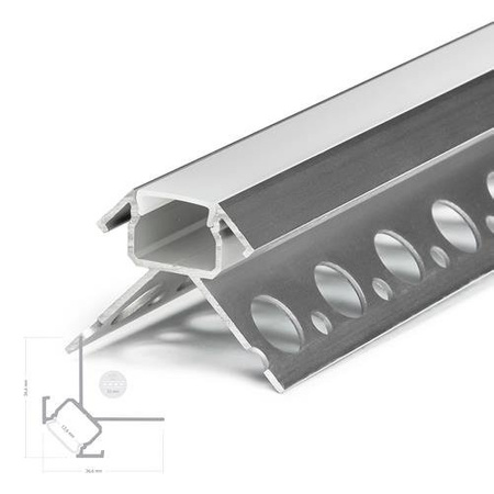 Profil ALU UNI 270 2m + Klosz Mleczny