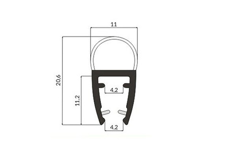 Uszczelka Kabiny Prysznicowej do Kabin Prysznicowych do Szyb 3,5mm-5mm UK06 0,1m - 2,0m