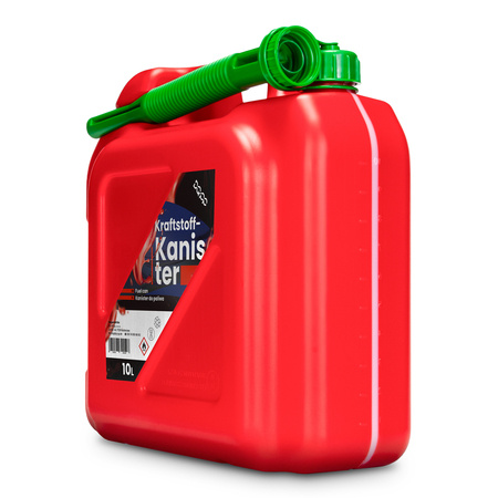 Kanister 10L HDPE Czerwony z lejkiem