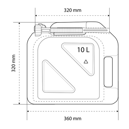 Kanister 10L HDPE Czerwony z lejkiem