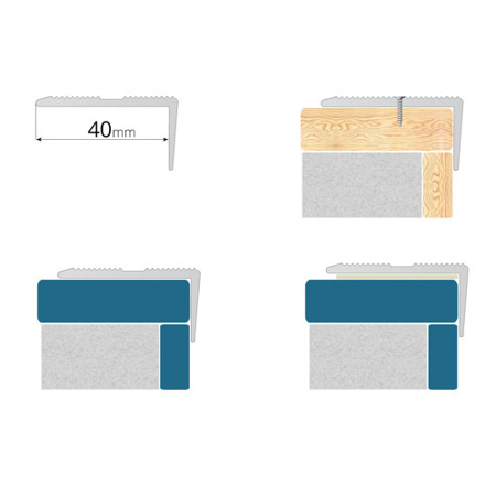Profil Schodowy Aluminiowy Ryflowany Kątownik ZŁOTY 40x20 Wkręcany Na Śruby